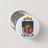 Wapen van Letland Ronde Button 3,2 Cm (Voorkant /achterkant)