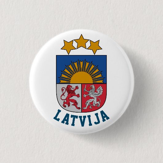 Wapen van Letland Ronde Button 3,2 Cm (Voorkant)