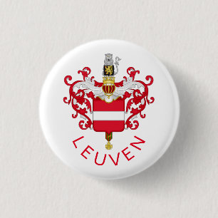 Wapen van Leuven, België Ronde Button 3,2 Cm