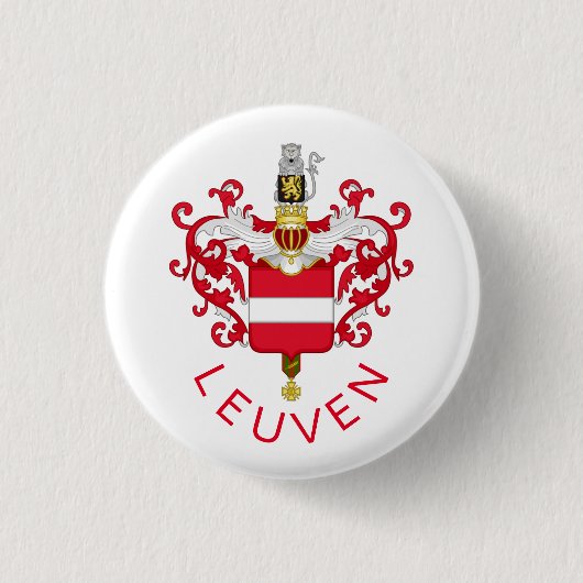 Wapen van Leuven, België Ronde Button 3,2 Cm (Voorkant)