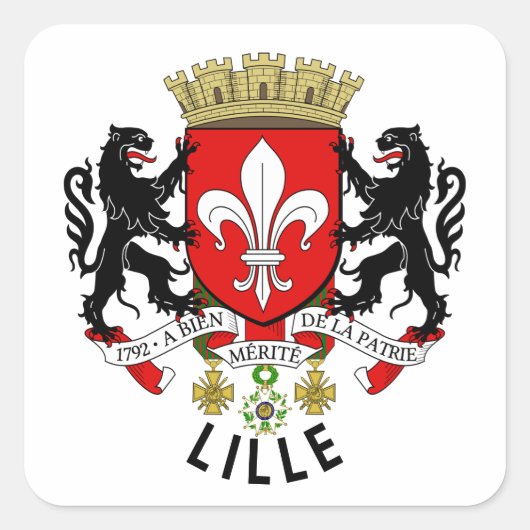 Wapen van Lille, Frankrijk Vierkante Sticker (Voorkant)