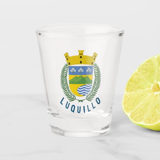 Wapen van Luquillo - Puerto Rico Shot Glas (Voorkant)