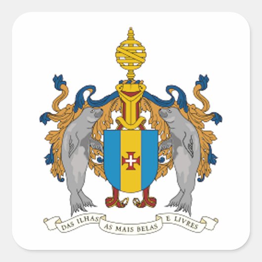 Wapen van Madeira (Portugal) Vierkante Sticker (Voorkant)