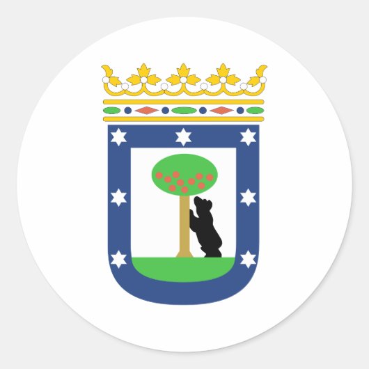 wapen van madrid ronde sticker (Voorkant)