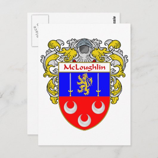 Wapen van McLoughlin (Mantled) Briefkaart (Voorkant / Achterkant)