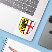 Wapen van Memmingen, Duitsland Sticker (Laptop met iPhone)