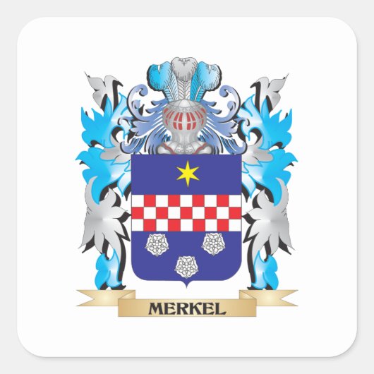 Wapen van Merkel - Family Crest Vierkante Sticker (Voorkant)