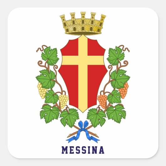 Wapen van Messina, Sicilië Vierkante Sticker (Voorkant)
