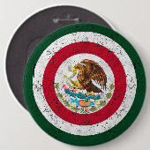 Wapen van Mexico Retro Ronde Button 6,0 Cm (Voorkant /achterkant)