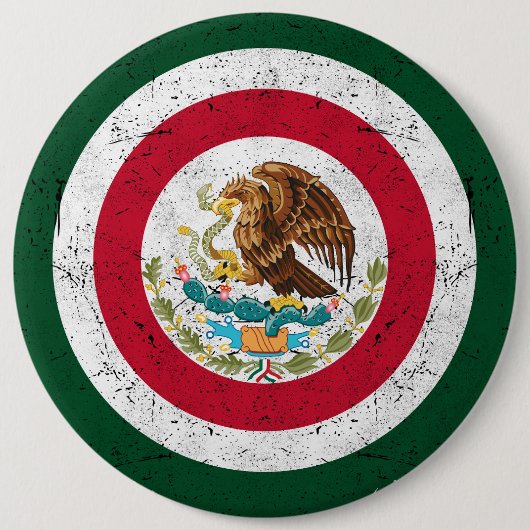 Wapen van Mexico Retro Ronde Button 6,0 Cm (Voorkant)