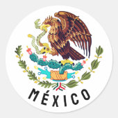 Wapen van Mexico Ronde Sticker (Voorkant)