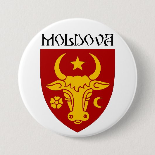 Wapen van Moldavië Ronde Button 7,6 Cm (Voorkant)