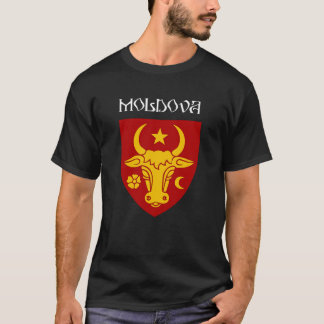Wapen van Moldavië - witte tekst T-shirt