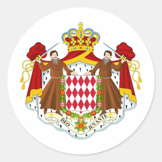 wapen van monaco ronde sticker (Voorkant)