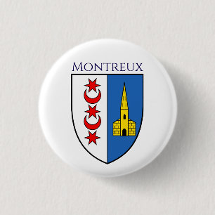 Wapen van Montreux, Zwitserland Ronde Button 3,2 Cm