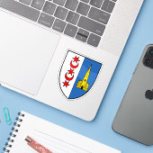 Wapen van Montreux, Zwitserland Sticker (Laptop met iPhone)