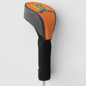 Wapen van Nederland op Oranje dct Golfheadcover (Schuin)