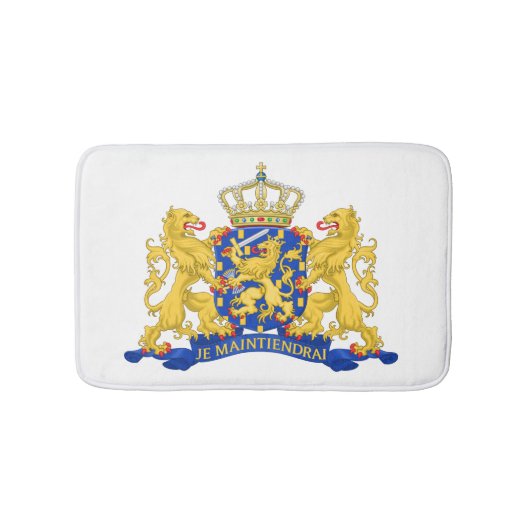 Wapen van Nederland op witte bmcnt Badmat (Voorkant)