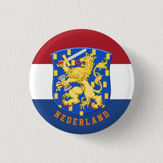 Wapen van Nederland Ronde Button 3,2 Cm (Voorkant)