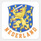 Wapen van Nederland Vierkante Sticker (Voorkant)
