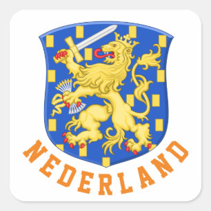 Wapen van Nederland Vierkante Sticker