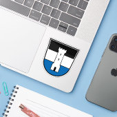 Wapen van Neu-Ulm, Duitsland Sticker (Laptop met iPhone)