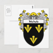 Wapen van Nichols/familiewapen (gemanteld) Briefkaart (Voorkant / Achterkant)