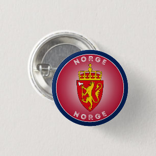 Wapen van Noorwegen Cirkelvorm Ronde Button 3,2 Cm