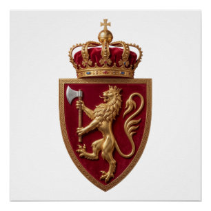Wapen van Noorwegen land coat of arms symbool embl Perfect Poster