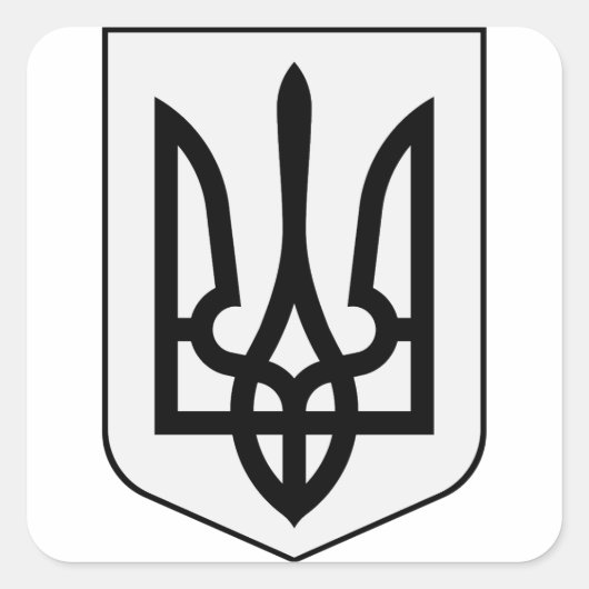 Wapen van Oekraïne Vierkante Sticker (Voorkant)
