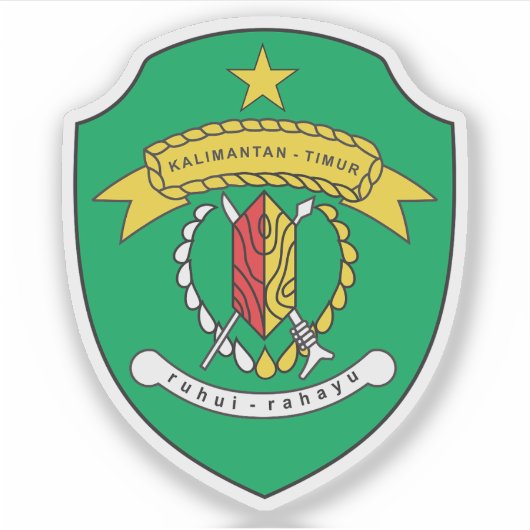 Wapen van Oost-Kalimantan, Indonesië Sticker (Voorkant)