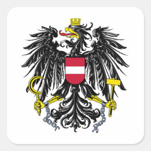 Wapen van Oostenrijk land coat arms symbool emblee Vierkante Sticker