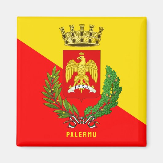 Wapen van Palermo (stad), Sicilië Magneet (Voorkant)