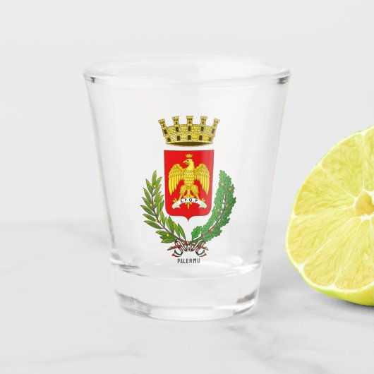 Wapen van Palermo (stad), Sicilië Shot Glas (Voorkant)