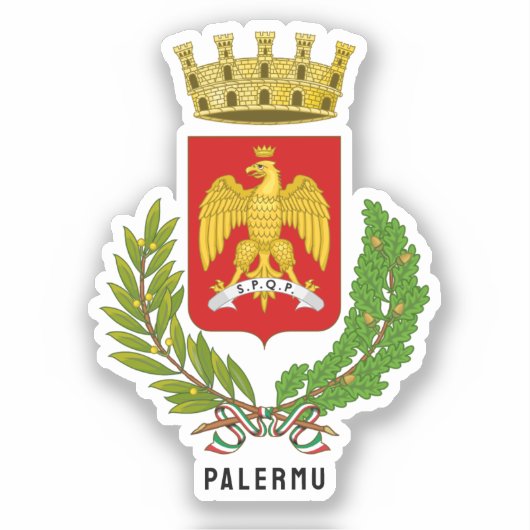 Wapen van Palermo - stad, Sicilië Sticker (Voorkant)