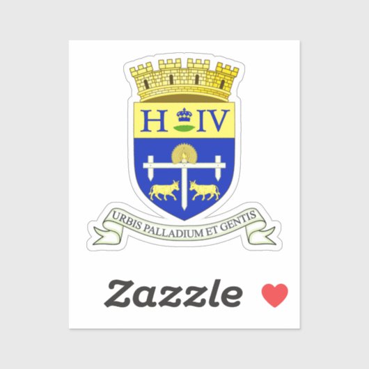 Wapen van Pau, Pyrénées-Atlantiques (FRANKRIJK) Sticker (Vel)