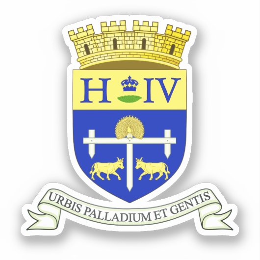 Wapen van Pau, Pyrénées-Atlantiques (FRANKRIJK) Sticker (Voorkant)