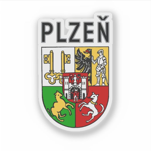 Wapen van Pilsen, Tsjechië Sticker (Voorkant)