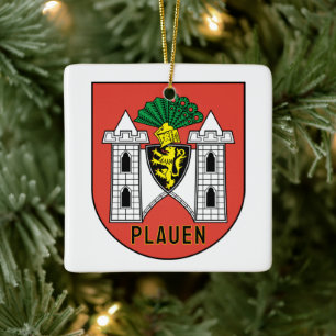 Wapen van Plauen, Duitsland Keramisch Ornament