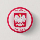 Wapen van Polen Cirkelvorm  Ronde Button 3,2 Cm (Voorkant)