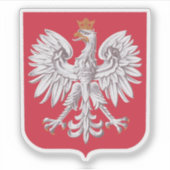 Wapen van Polen - v3 Sticker (Voorkant)