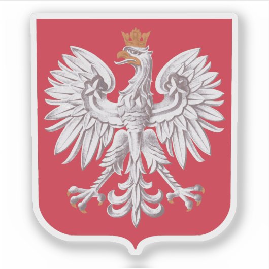Wapen van Polen - v3 Sticker (Voorkant)