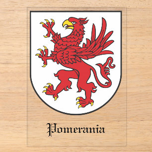 Wapen van Pommeren Majestueuze Griffin Kunst Acryl Uitnodigingen