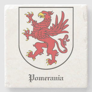 Wapen van Pommeren Majestueuze Griffin Kunst Stenen Onderzetter
