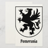 Wapen van Pommeren Zwart-wit Heraldisch Briefpapier (Voorkant / Achterkant)
