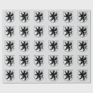 Wapen van Pommeren Zwart-Wit Heraldisch Cadeaupapier