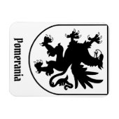 Wapen van Pommeren Zwart-wit Heraldisch Magneet (Horizontaal)