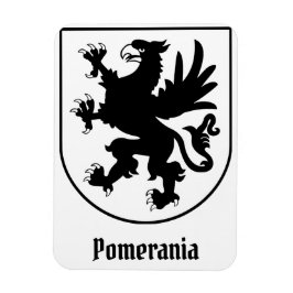 Wapen van Pommeren Zwart-wit Heraldisch Magneet