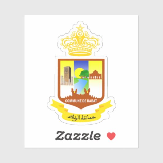 Wapen van Rabat, Marokko Sticker (Vel)