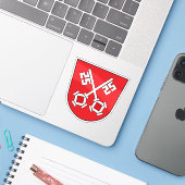 Wapen van Regensburg, Duitsland Sticker (Laptop met iPhone)